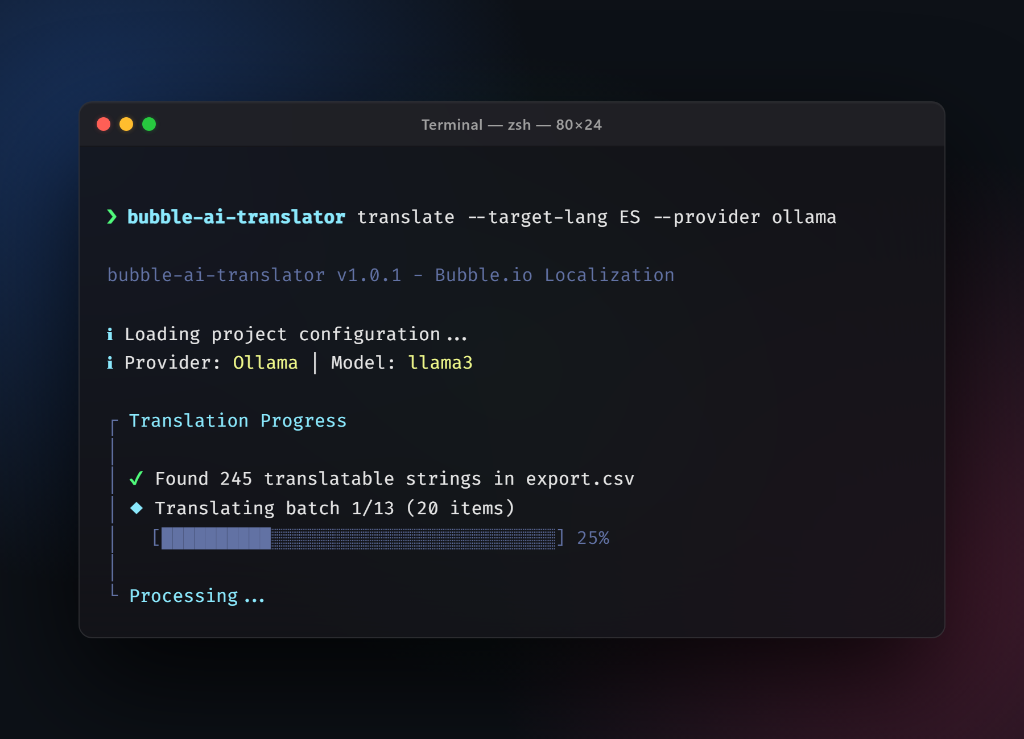 Bubble.io AI Translator Screenshot Preview 1