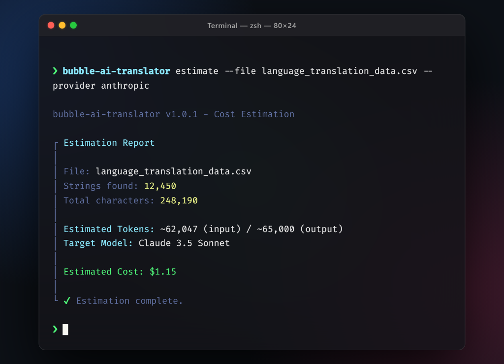 Bubble.io AI Translator Screenshot Preview 3
