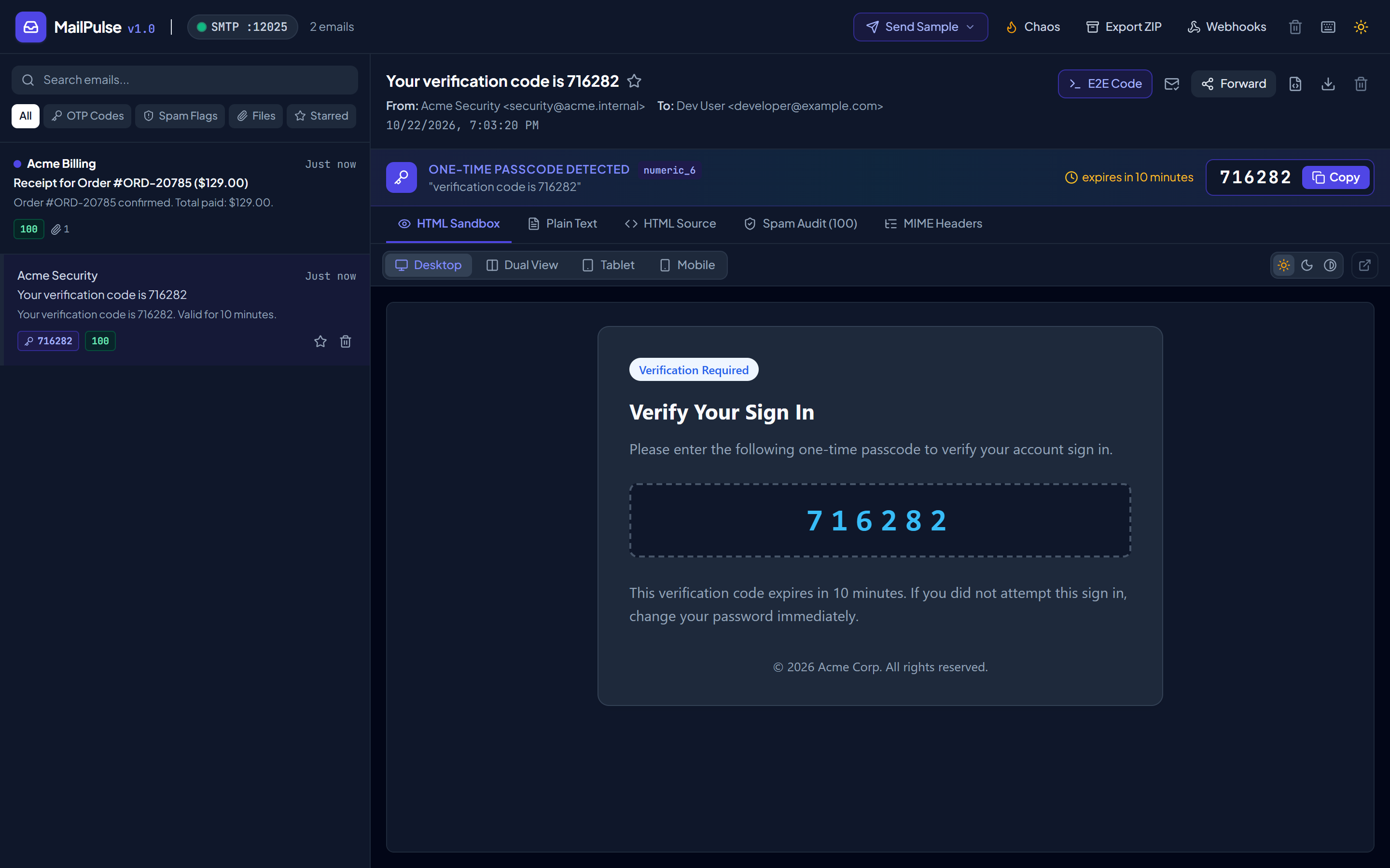 MailPulse Screenshot Preview 1