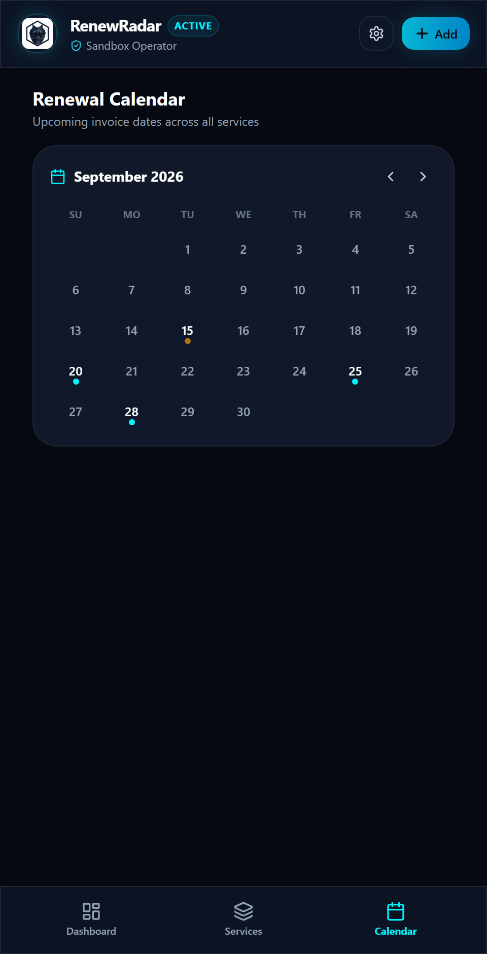 RenewRadar Screenshot Preview 3