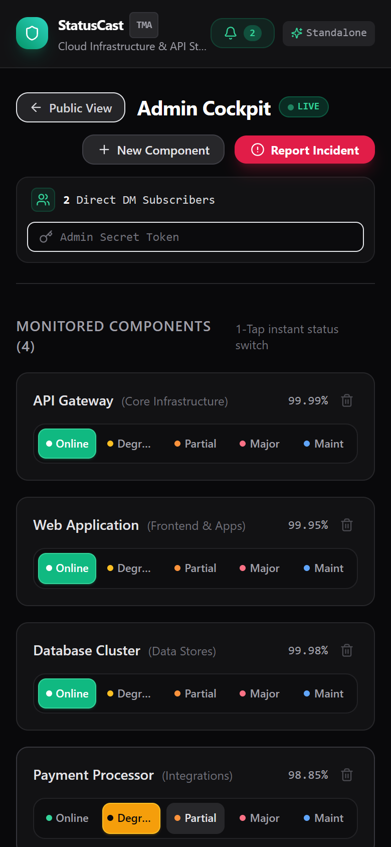 StatusCast Screenshot Preview 2