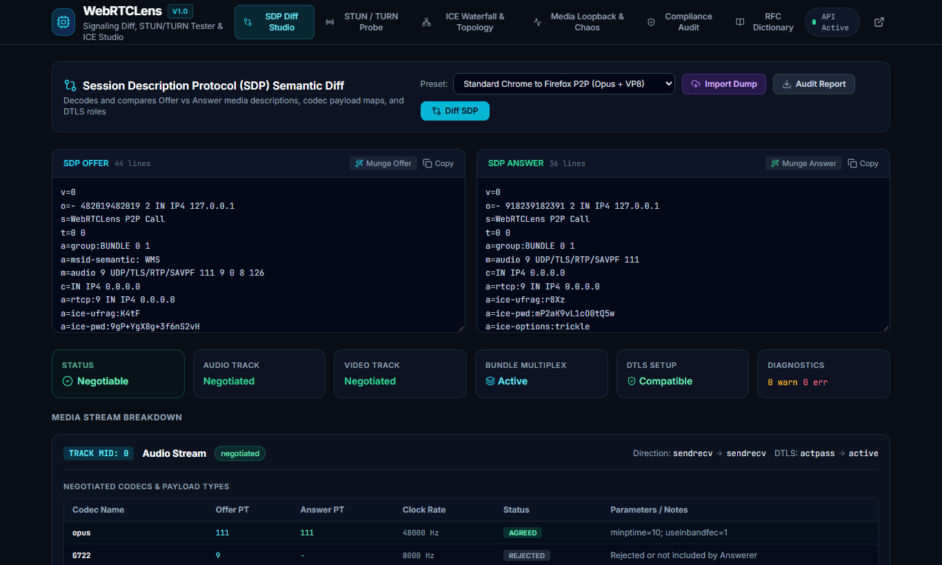 WebRTCLens Screenshot Preview 2