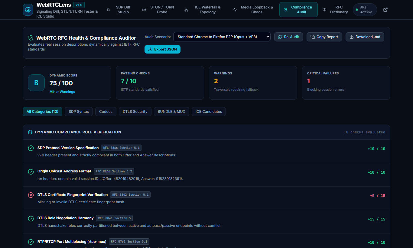 WebRTCLens Screenshot Preview 7