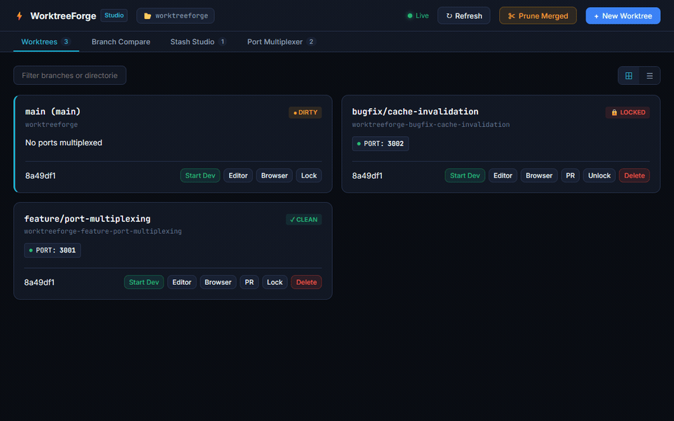 WorktreeForge Screenshot Preview 3